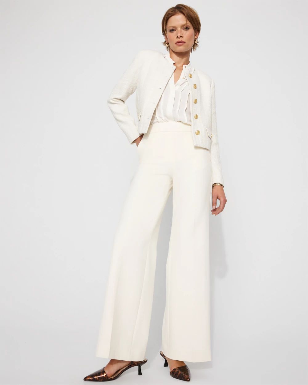 High-Rise Flat-Front Wide-Leg Pant | White House Black Market